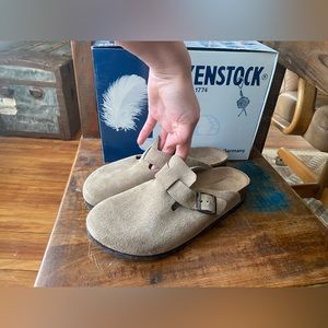 Birkenstock Boston Suede Tuape, Soft Footbed